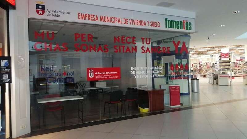 Imagen del punto provisional de extracción de sangre en Alcampo Telde (Foto TA)